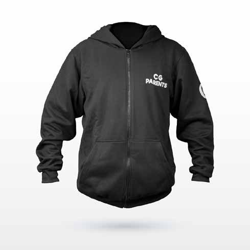 Zip-up negro con cremallera y logo CG Parents